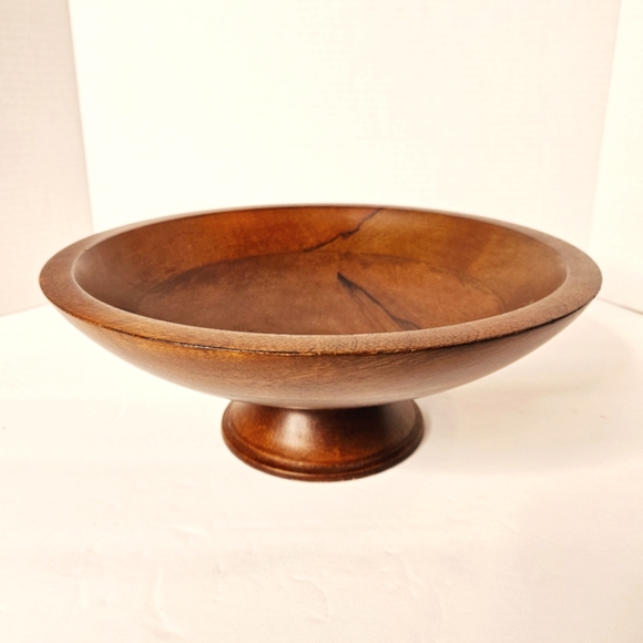 Target Other - Vintage Wooden Round Decor Pedestal Bowl